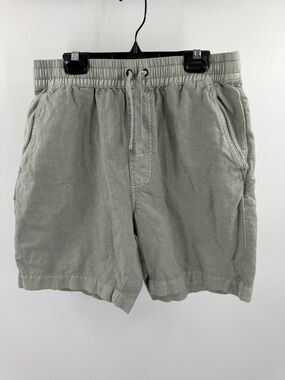 Lucky Brand Washed Sage Green Pull On 7” Short Linen Blend Size Small